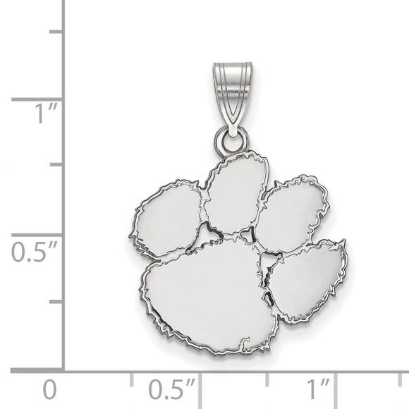 14k White Gold Clemson U Large Pendant